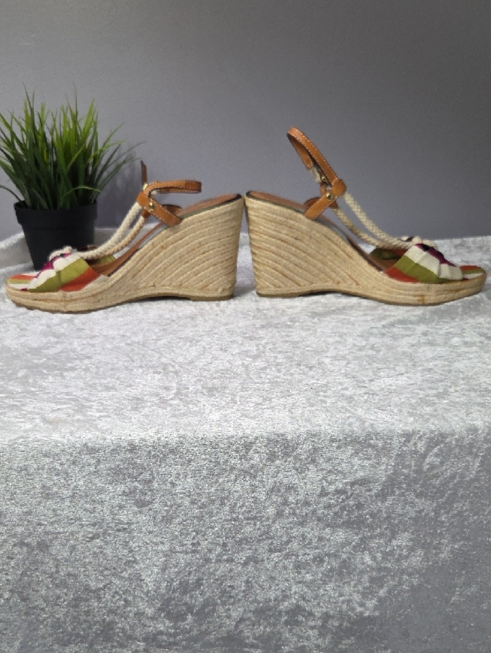 Vintage Coach Y2K Legacy Catolina Satin Stripe Espadrilles - Picture 8 of 11